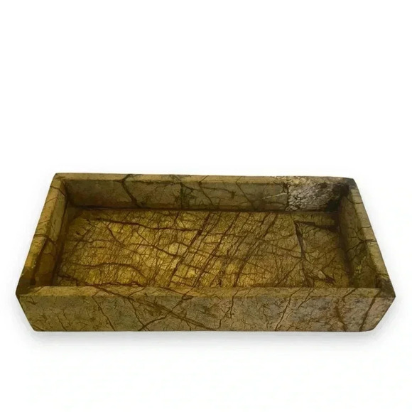 Vintage Stone Trinket Tray of Highly Veined Stone - Picture 2 of 5